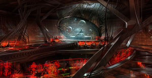 Набросок к фильму «Звёздный путь», художник Джеймс Клайн — мостик «Нарады»